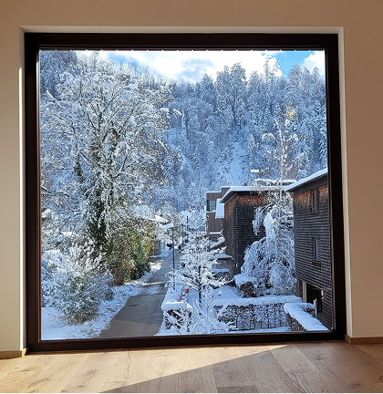Obere Fischbachgasse Blick aus Fenster im Winter