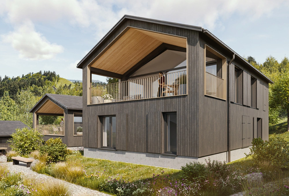 Seensucht Bergchalet Fassade