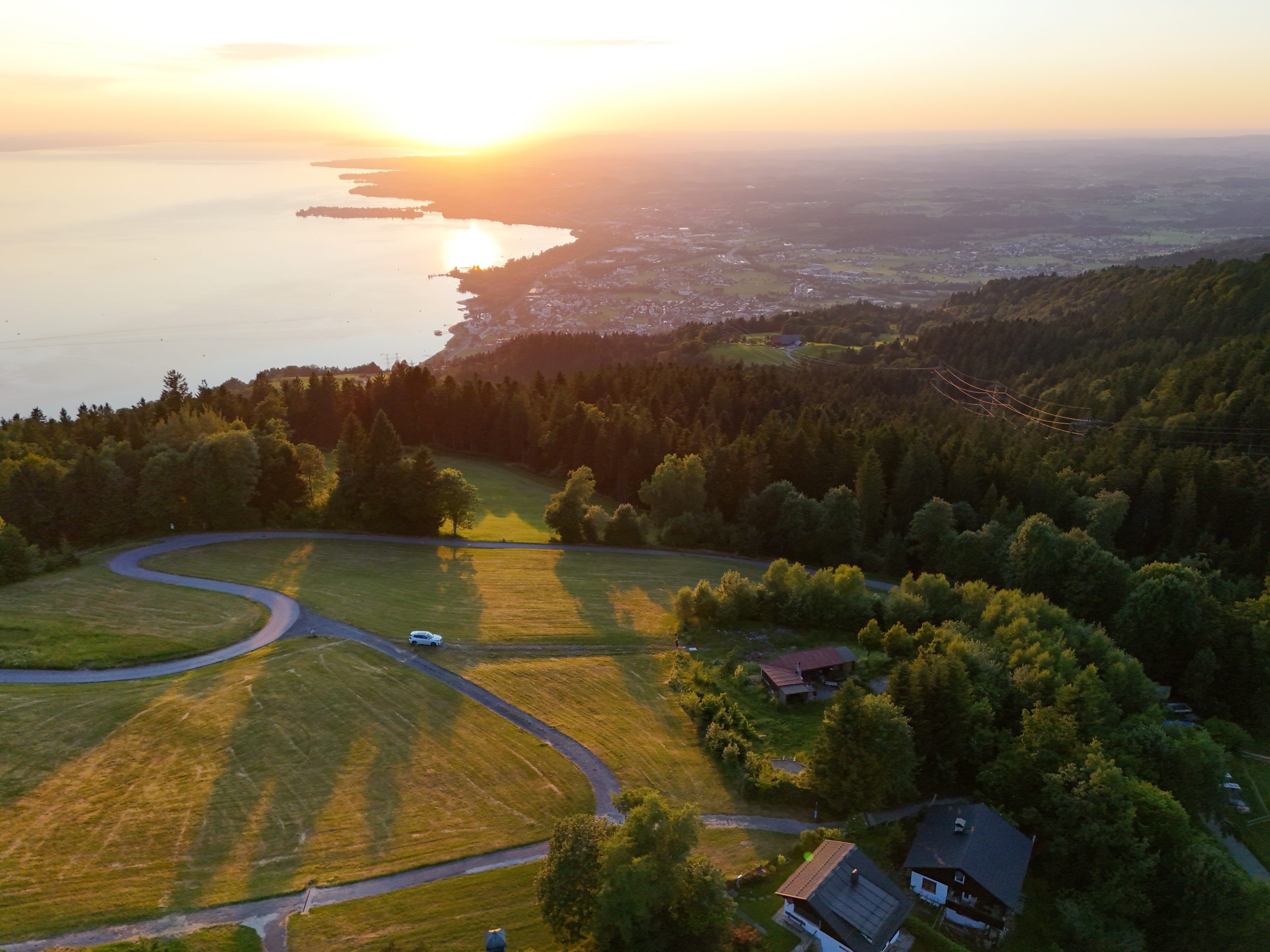 Abendstimmung über dem Bodensee, vom Pfänder aus gesehen