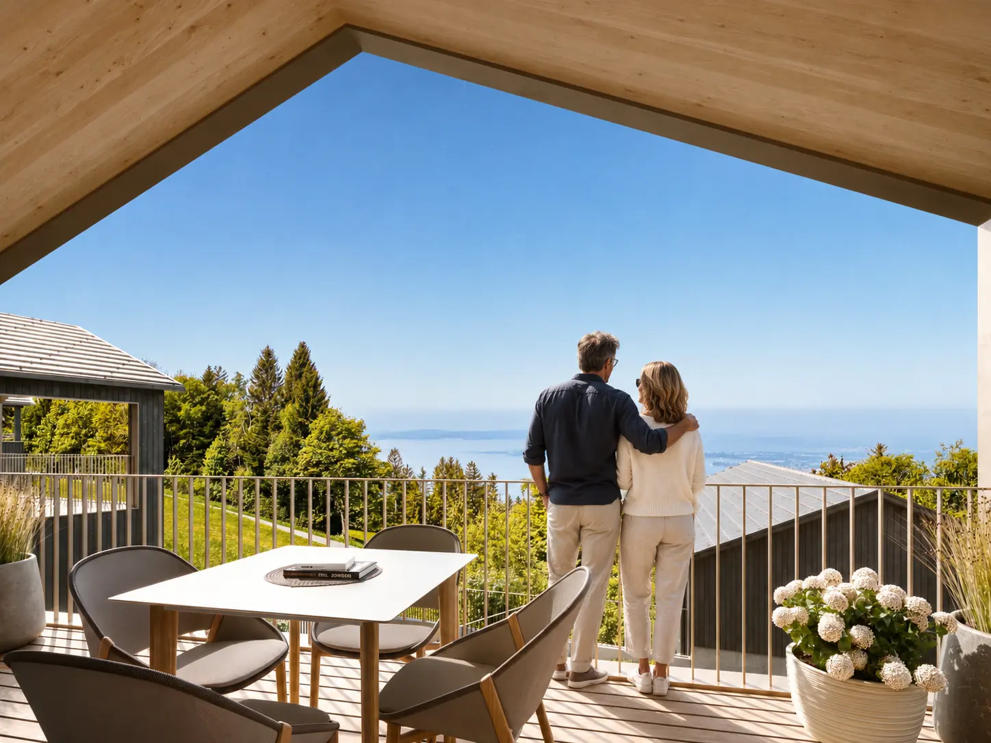 Ki Loggia Paar Haus B Loggia Rueckansicht See